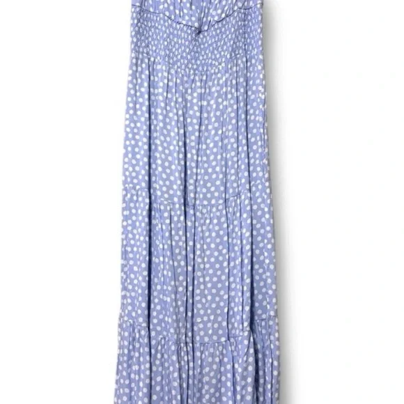Aerie Light Blue Polka Dot Maxi Dress - Picture 2 of 4